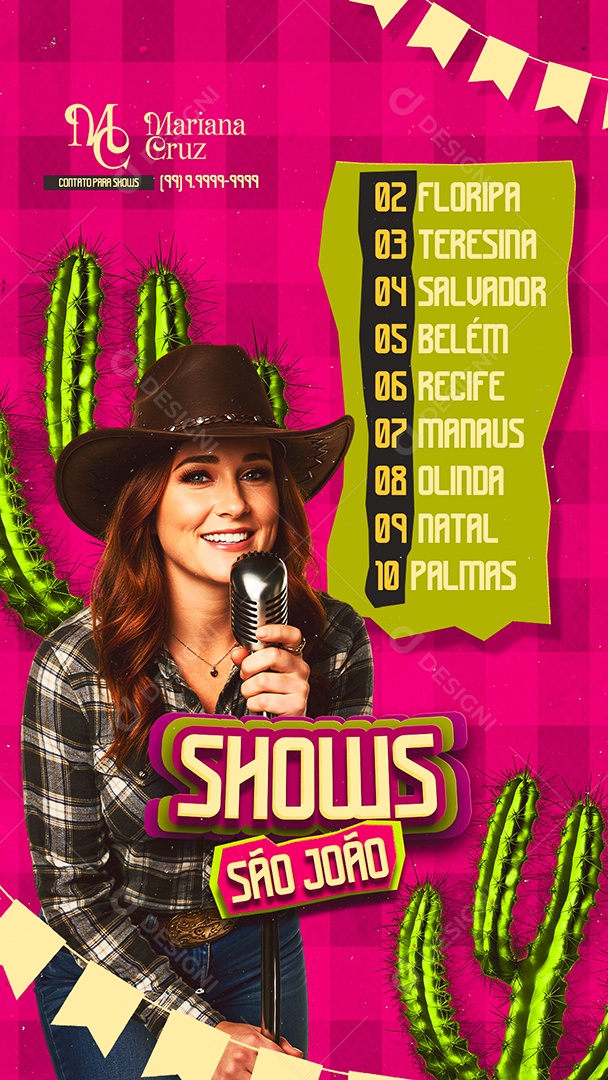 Story Flyer Próximos Shows São João Social Media PSD Editável