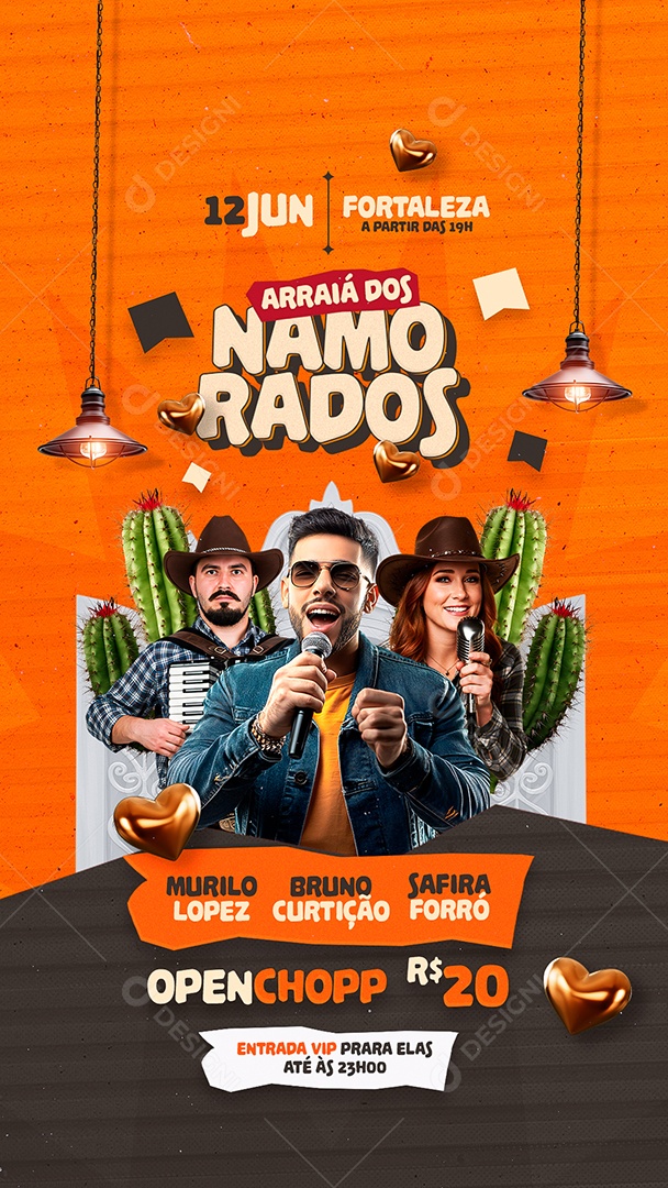 Story Flyer Próximos Shows São João dos Namorados Social Media PSD Editável