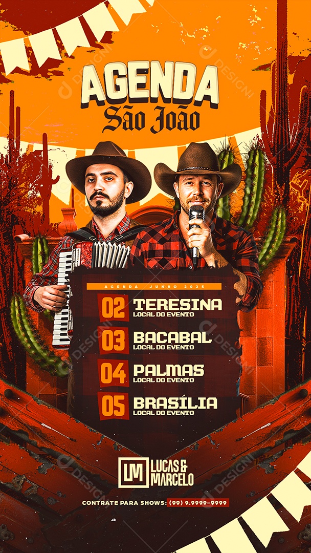 Story Flyer Próximos Shows São João Social Media PSD Editável