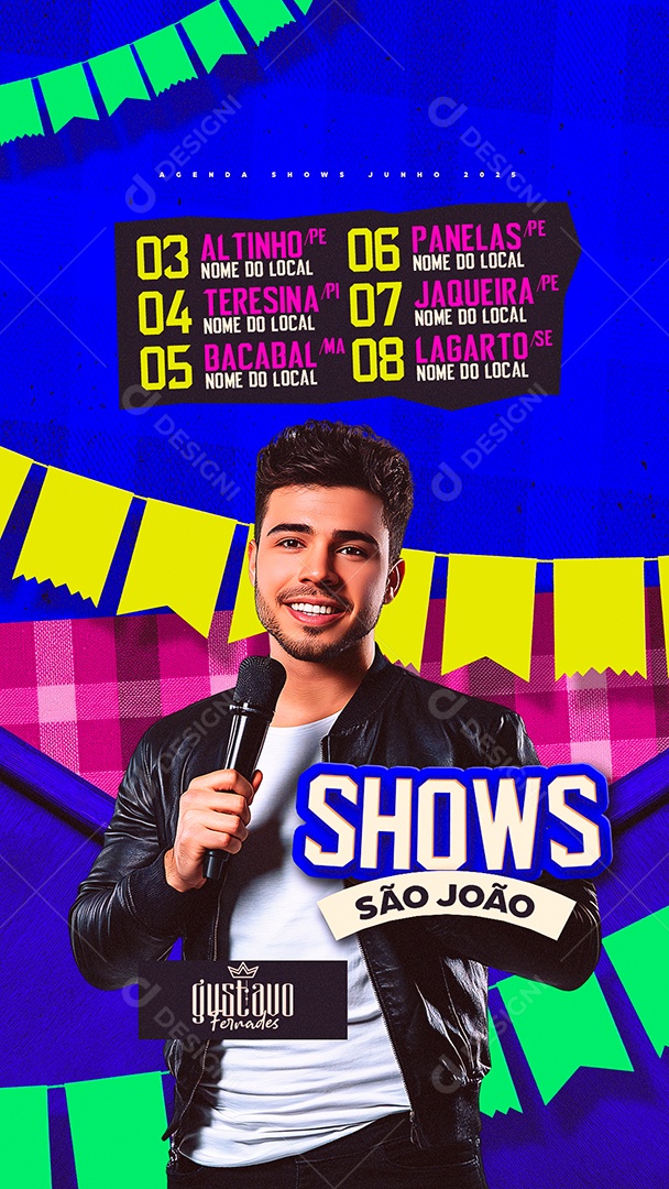 Story Flyer Próximos Shows São João Social Media PSD Editável
