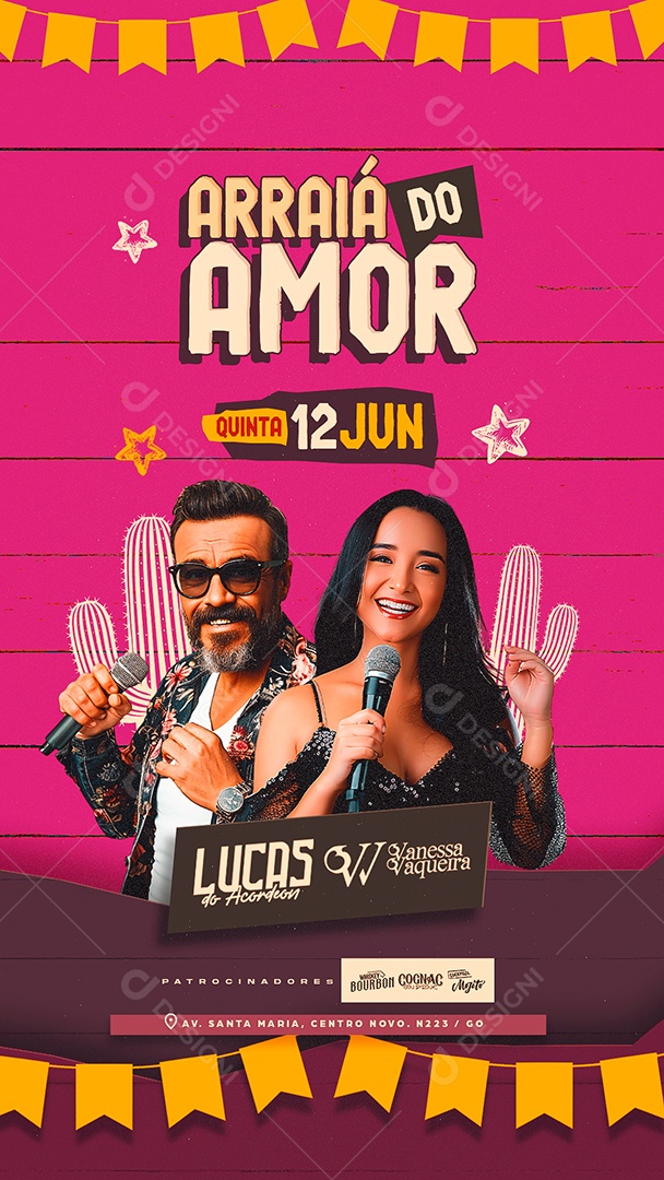 Story Flyer Arraiá dos Namorados Social Media PSD Editável