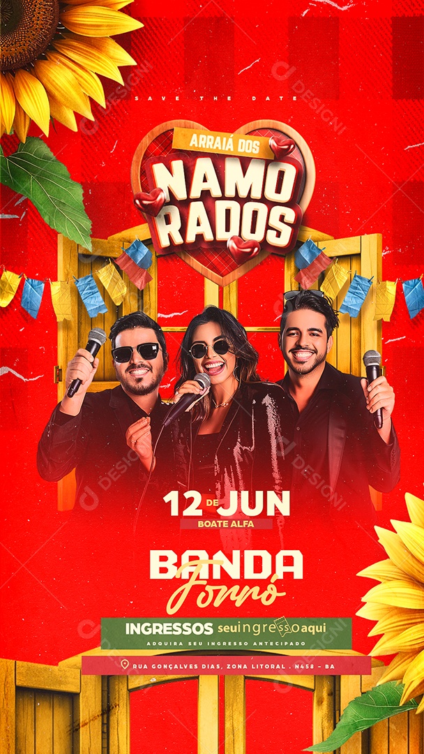 Story Flyer Arraiá dos Namorados Social Media PSD Editável