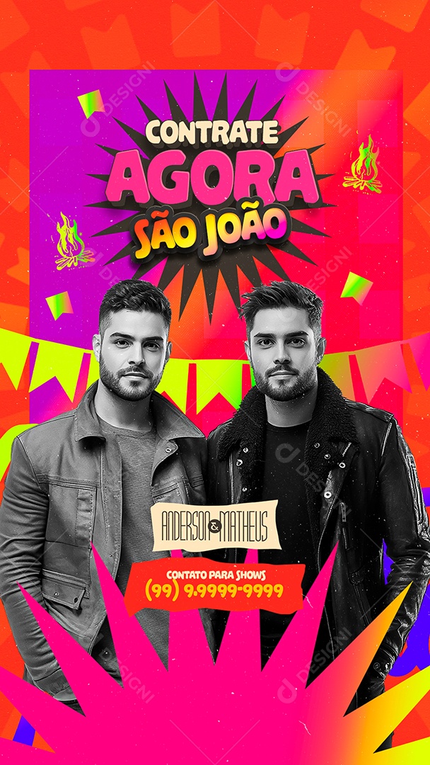 Story Flyer Próximos Shows São João Social Media PSD Editável