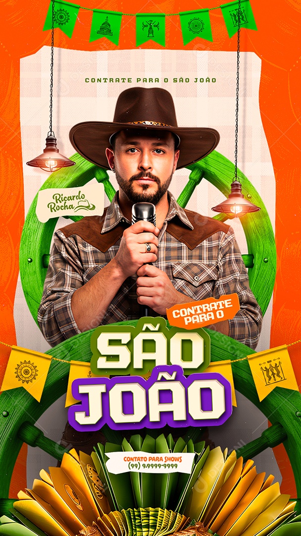 Story Flyer Próximos Shows São João Social Media PSD Editável