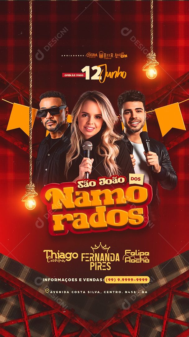 Story Flyer Próximos Shows São João dos Namorados Social Media PSD Editável