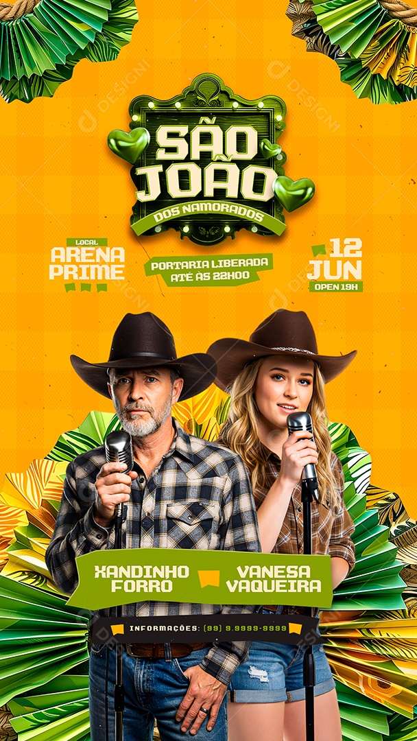 Story Flyer São João Dos Namorados Social Media PSD Editável