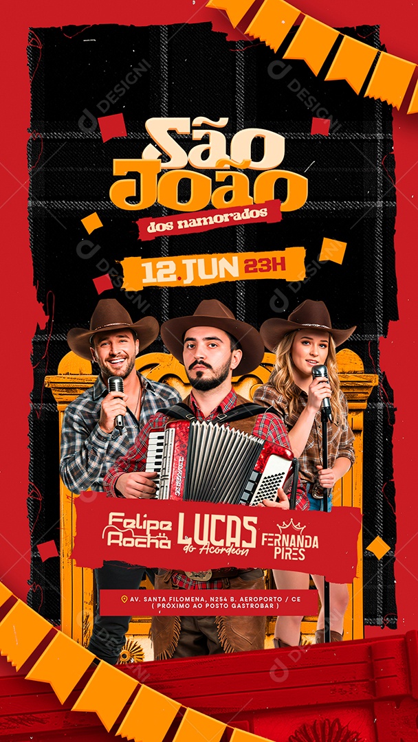 Story Flyer São João Dos Namorados Social Media PSD Editável