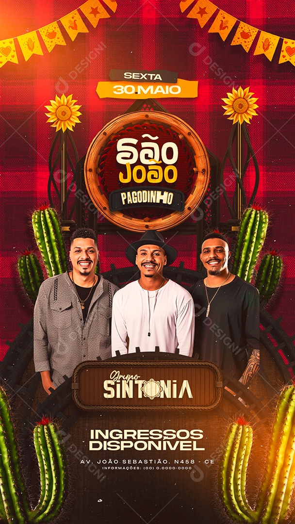Story Flyer São João Pagodinho Social Media PSD Editável