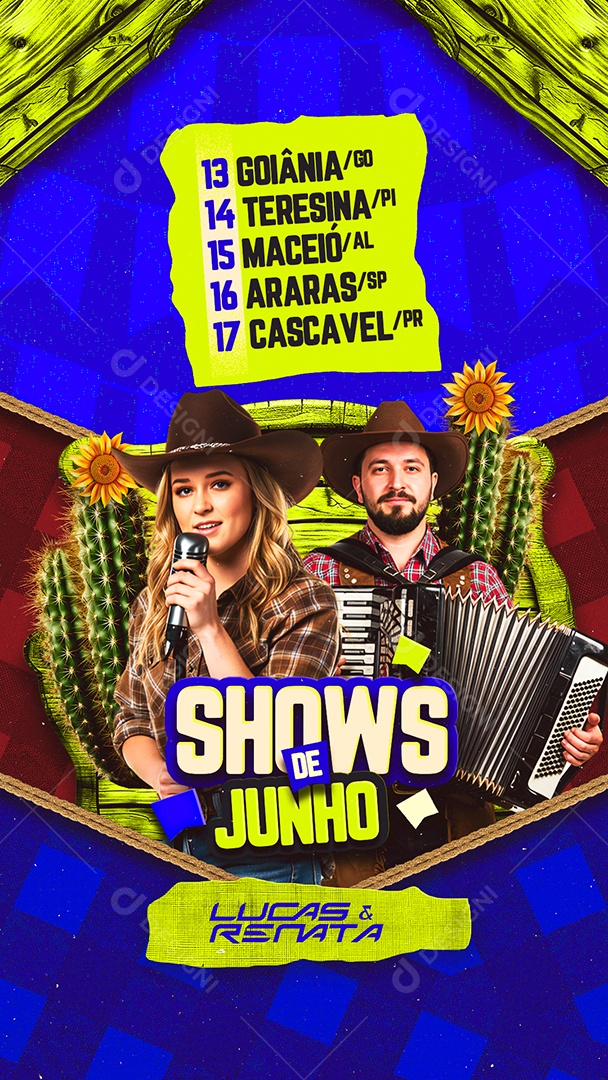 Story Flyer Shows de Junho Social Media PSD Editável