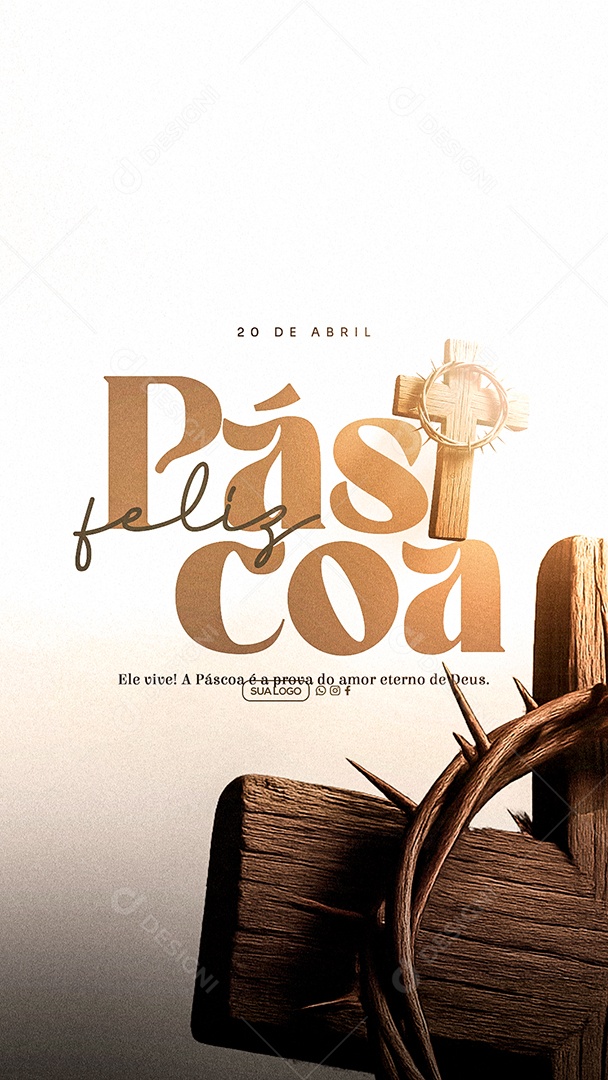 Story Feliz Páscoa 20 de Abril Social Media PSD Editável