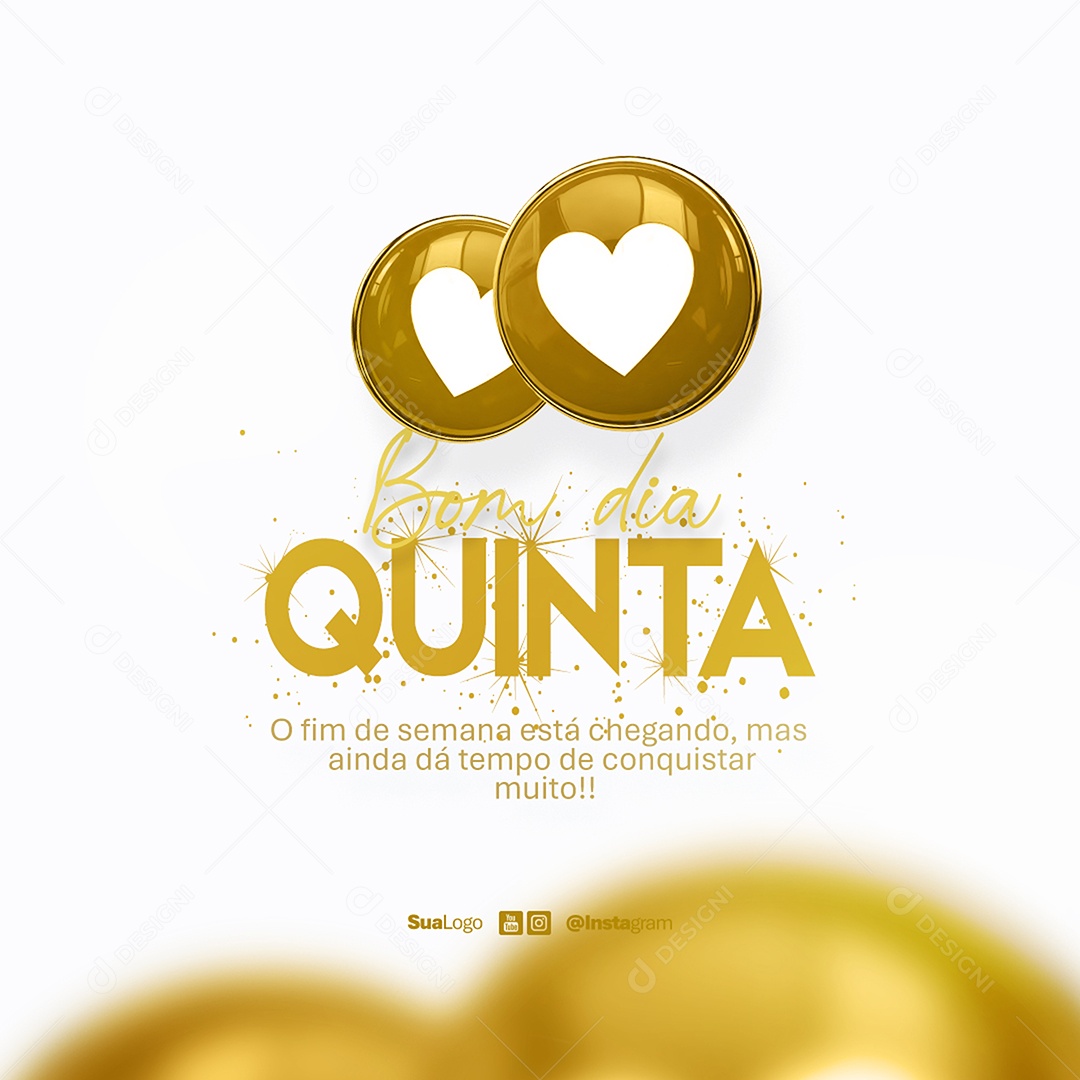 Feed Bom Dia Quinta Feira Frase Motivacional Social Media PSD Editável