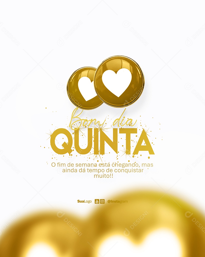 Flyer Bom Dia Quinta Feira Frase Motivacional Social Media PSD Editável