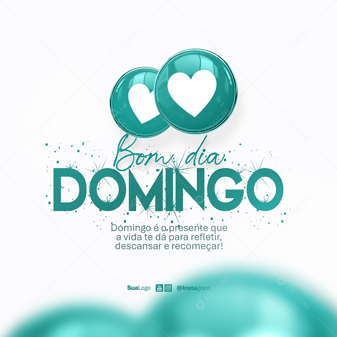 Feed Bom Dia Domingo Frase Motivacional Social Media PSD Editável