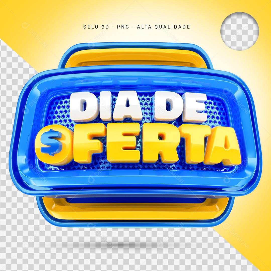 Dia de Oferta Selo 3D para Composição PSD