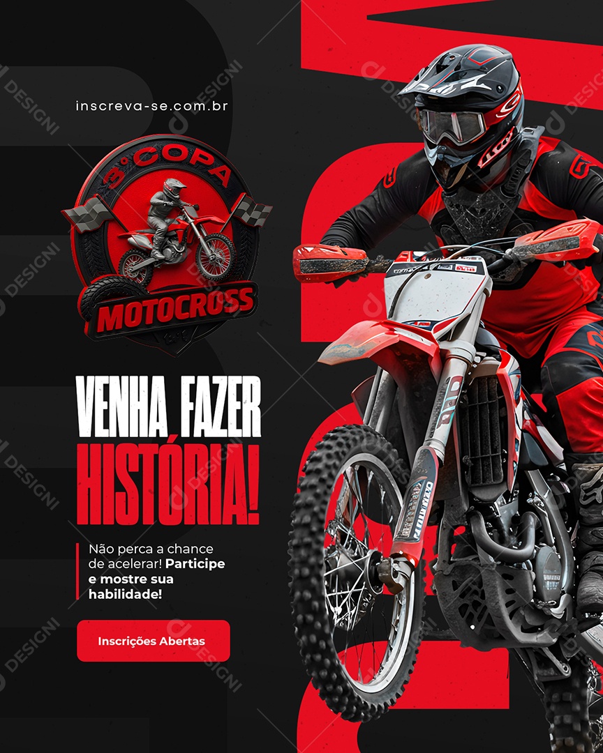 Motocross Venha Fazer História Social Media PSD Editável