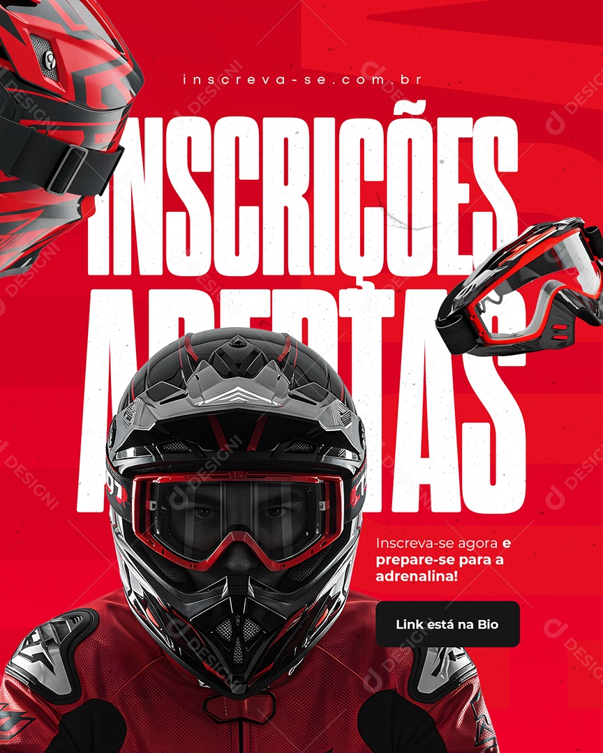 Motocross Inscrições Abertas Social Media PSD Editável