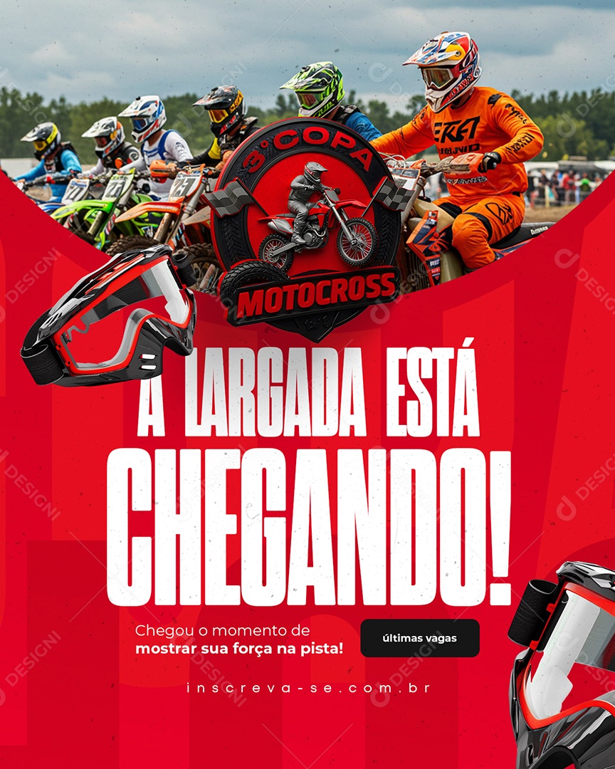 Motocross A Largada Está Chegando Social Media PSD Editável