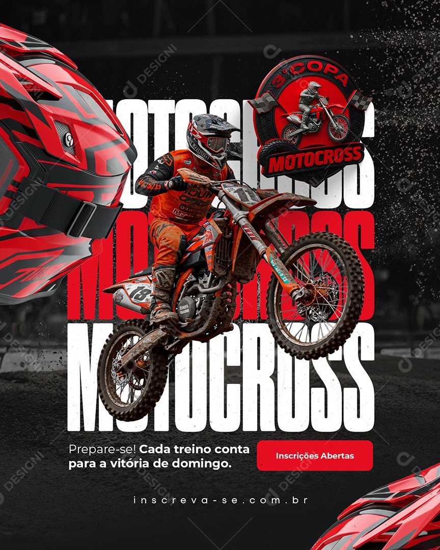 Motocross Prepare-Se Social Media PSD Editável