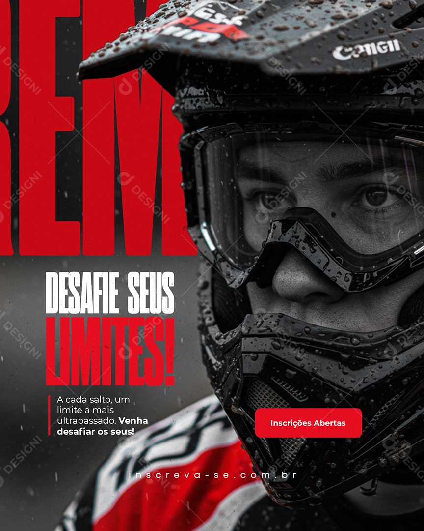 Motocross Desafie seus Limites Social Media PSD Editável