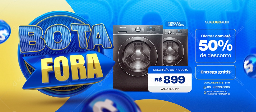Banner Bota Fora Loja de Eletrodomésticos Ofertas Social Media PSD Editável