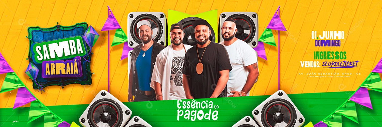 Carrossel Flyer Samba Arraiá Social Media PSD Editável