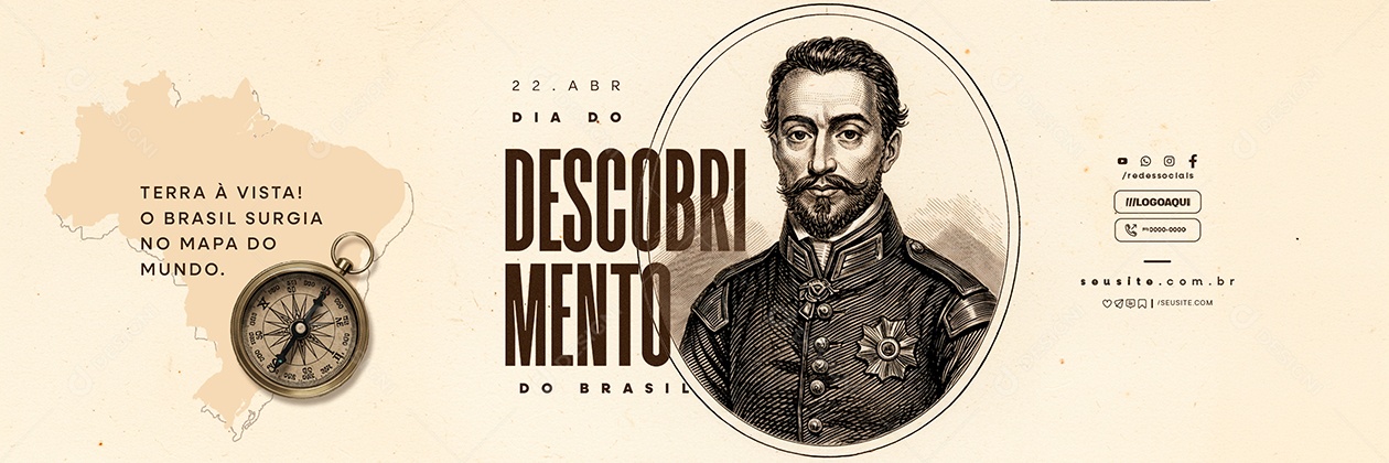 Carrossel Dia do Descobrimento do Brasil 22 de Abril Social Media PSD Editável