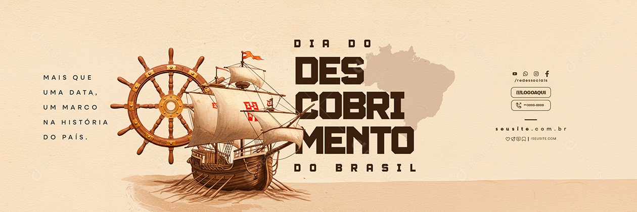 Carrossel Dia do Descobrimento do Brasil 22 de Abril Social Media PSD Editável