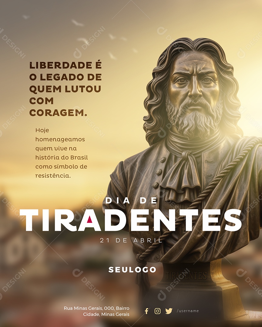 Social Media Dia de Tiradentes 21 de Abril PSD Editável