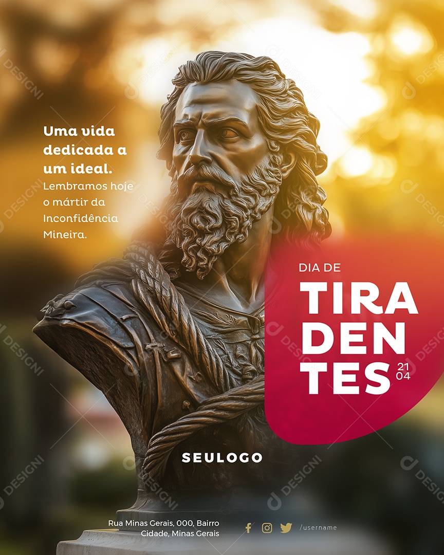 Dia de Tiradentes 21 de Abril Social Media PSD Editável