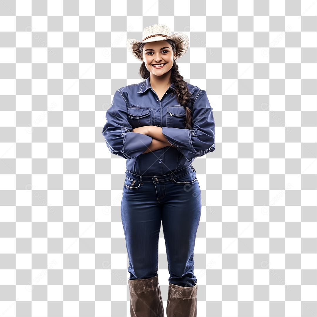 Jovem Fazendeira PNG Transparente