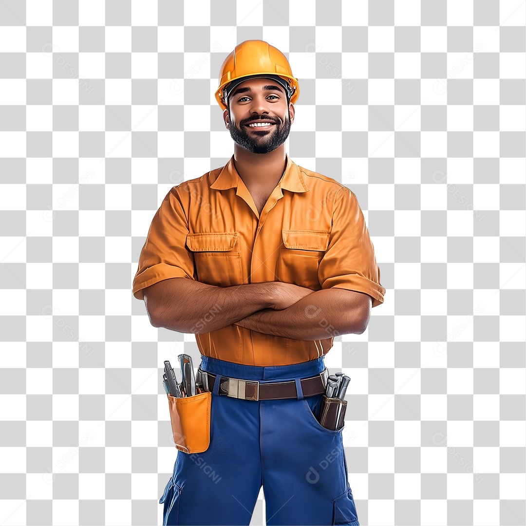 Homem Operário com Roupa de Trabalho PNG Transparente