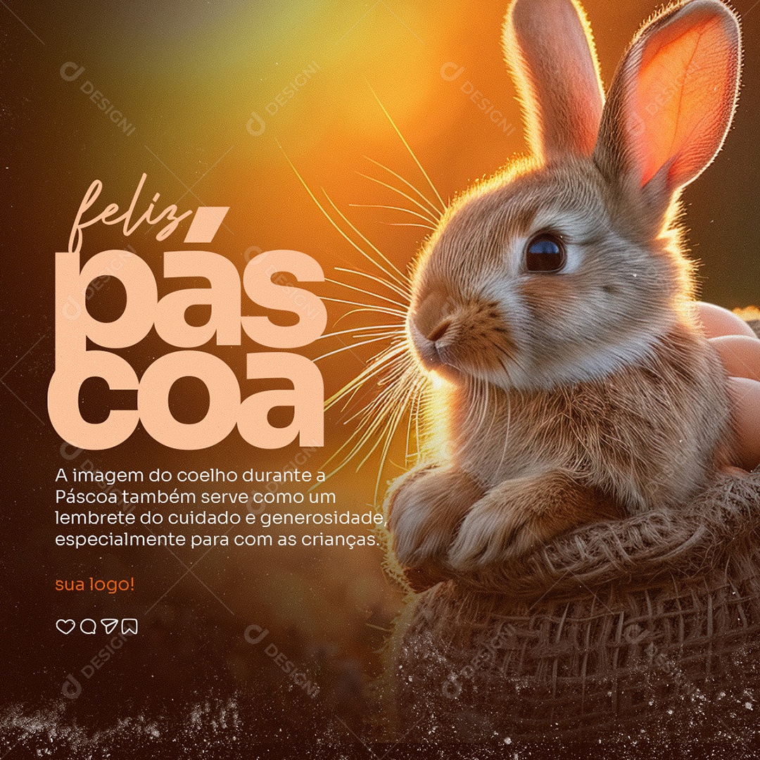 Feliz Páscoa Social Media PSD Editável