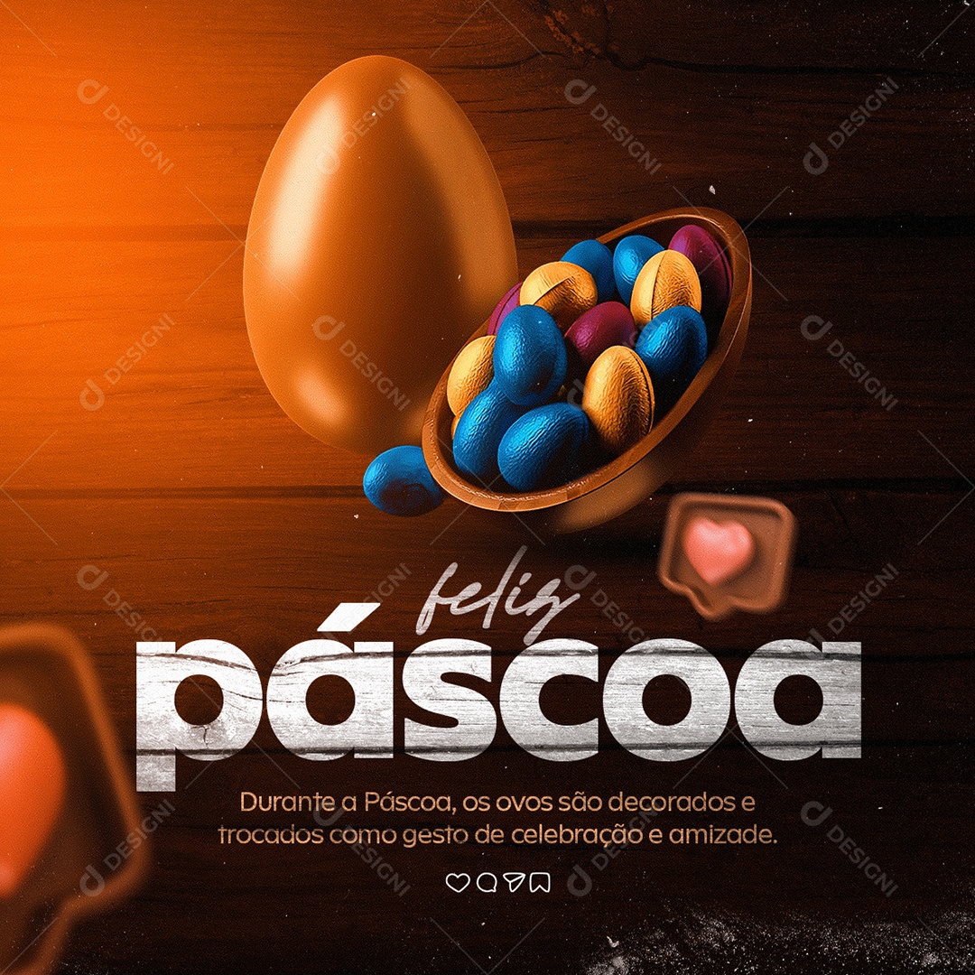 Feliz Páscoa Social Media PSD Editável