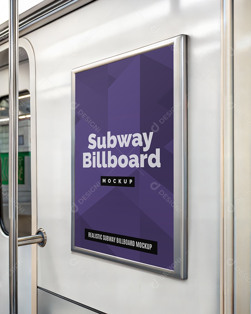Mockup Poster Publicitário de Metrô PSD Editável