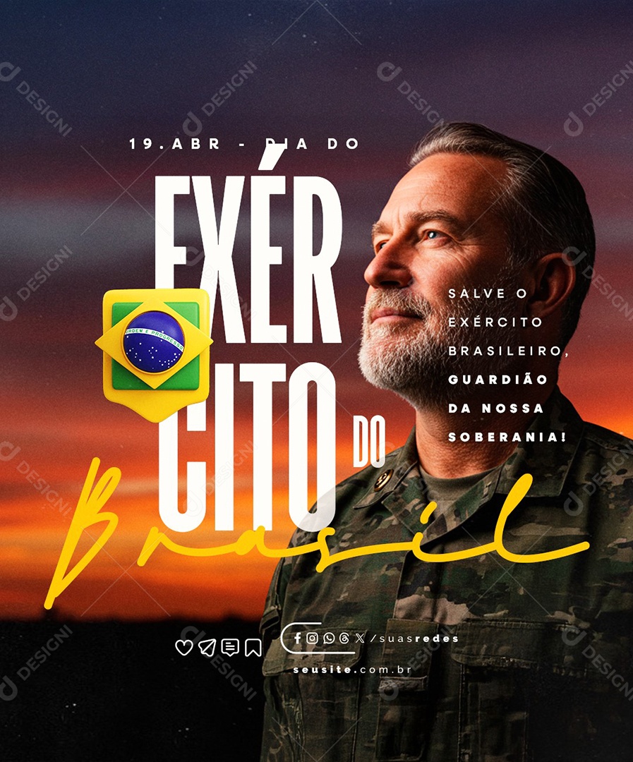 Dia do Exército Brasileiro 19 De Abril Social Media PSD Editável