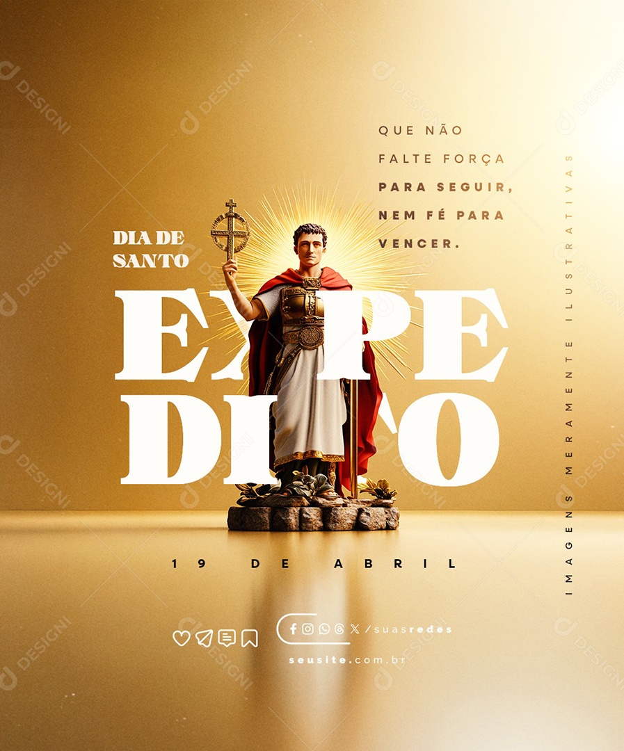 Dia de Santo Expedito 19 de Abril Social Media PSD Editável
