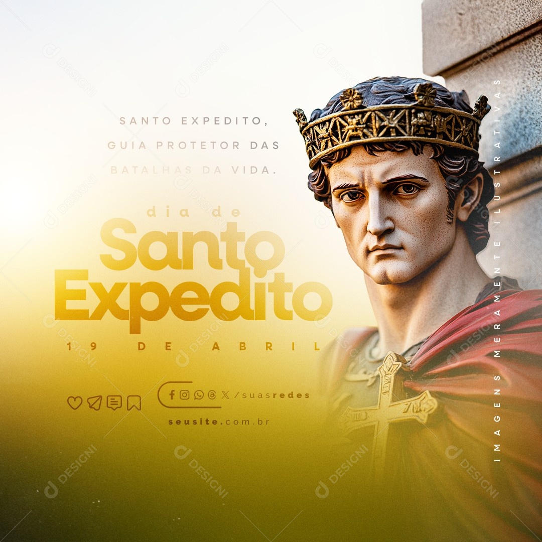 Dia de Santo Expedito 19 de Abril Social Media PSD Editável