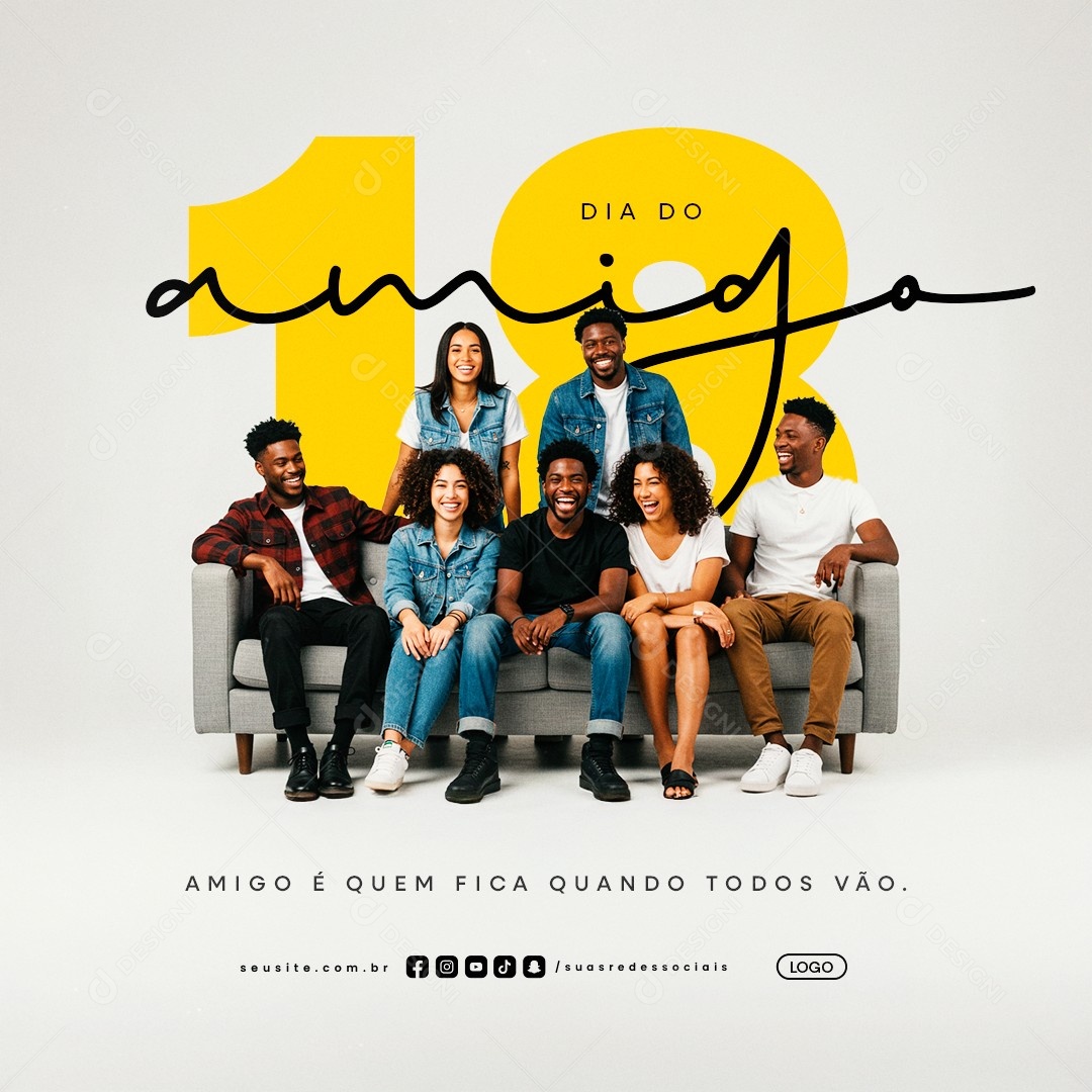 Dia do Amigo 18 de Abril Social Media PSD Editável