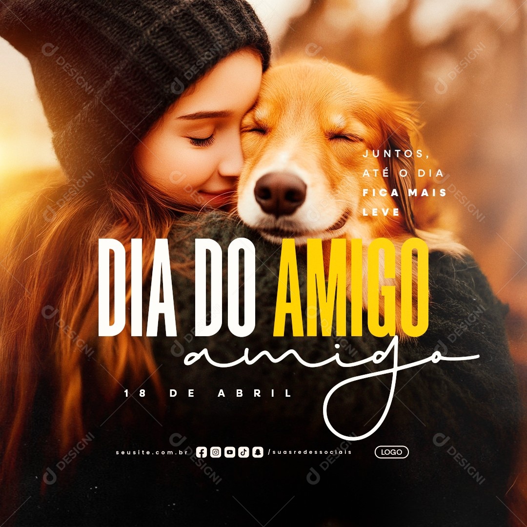 Dia do Amigo 18 de Abril Social Media PSD Editável