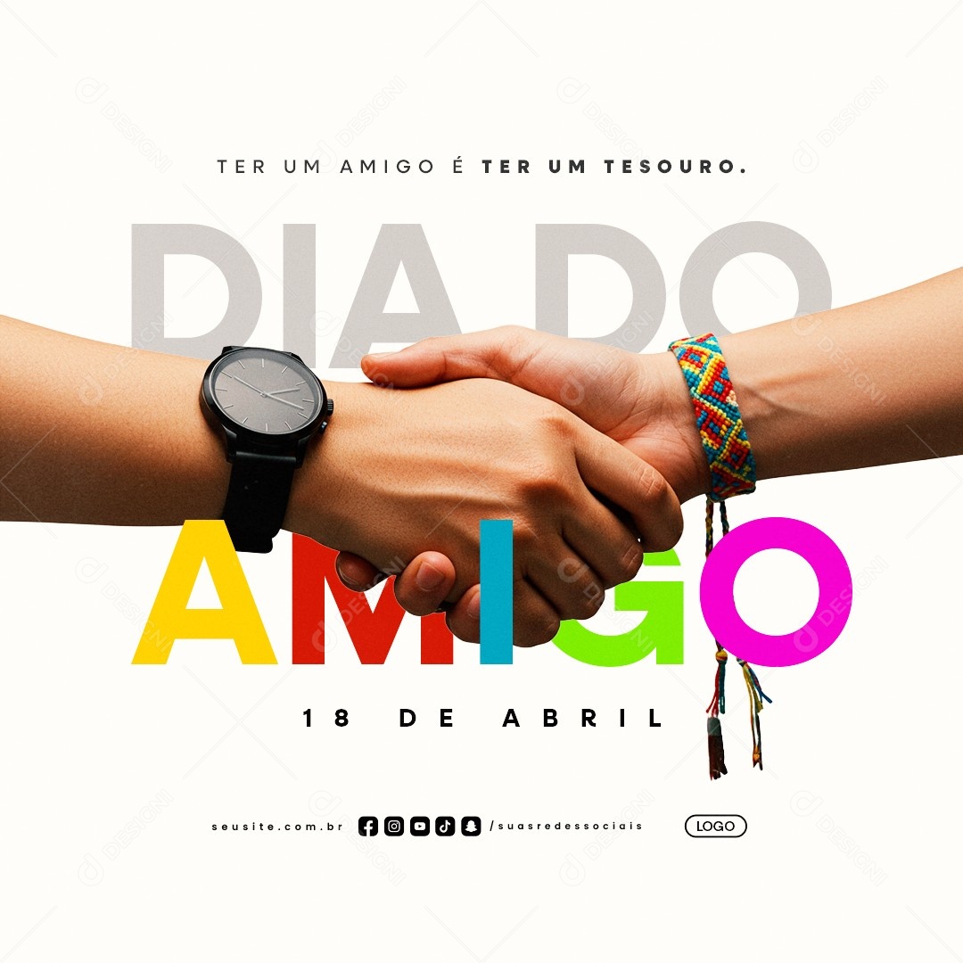 Dia do Amigo 18 de Abril Social Media PSD Editável