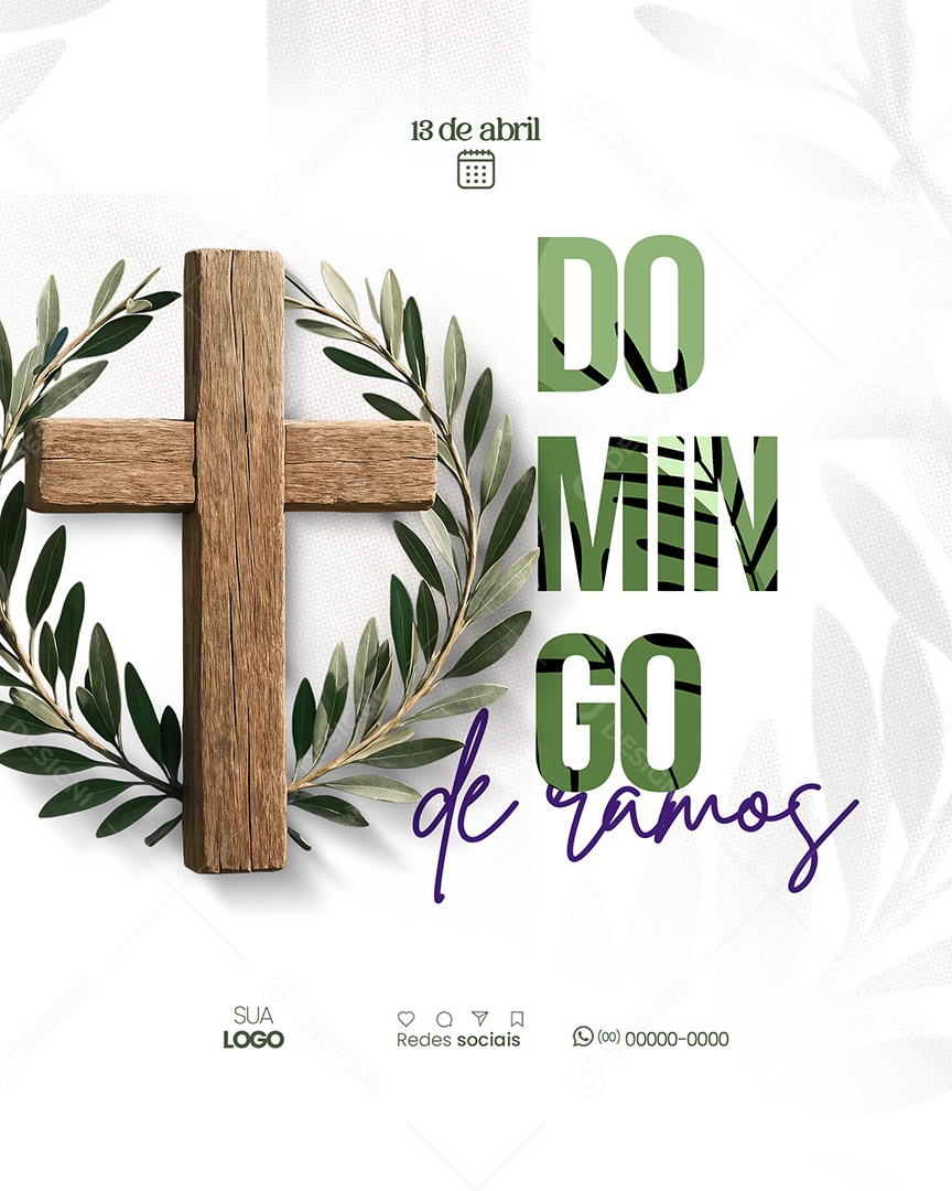 Domingo de Ramos 13 de Abril Social Media PSD Editável