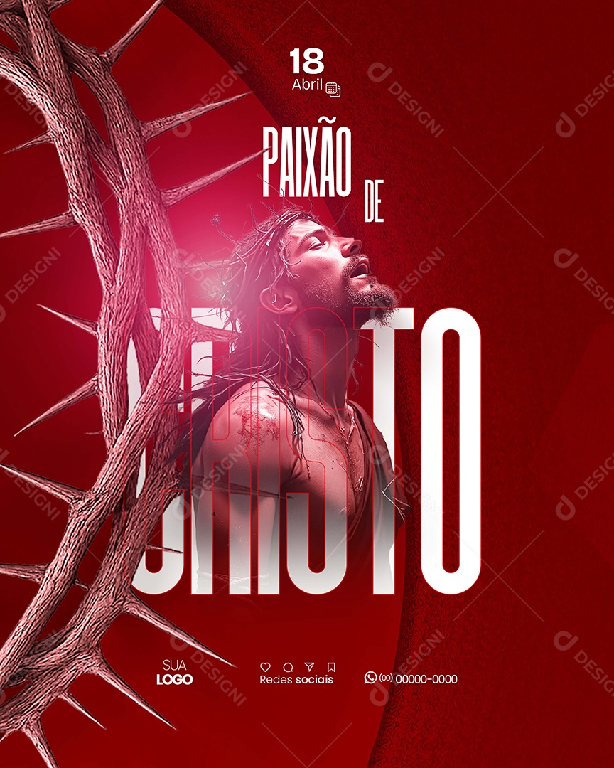 Paixão de Cristo 18 de Abril Social Media PSD Editável