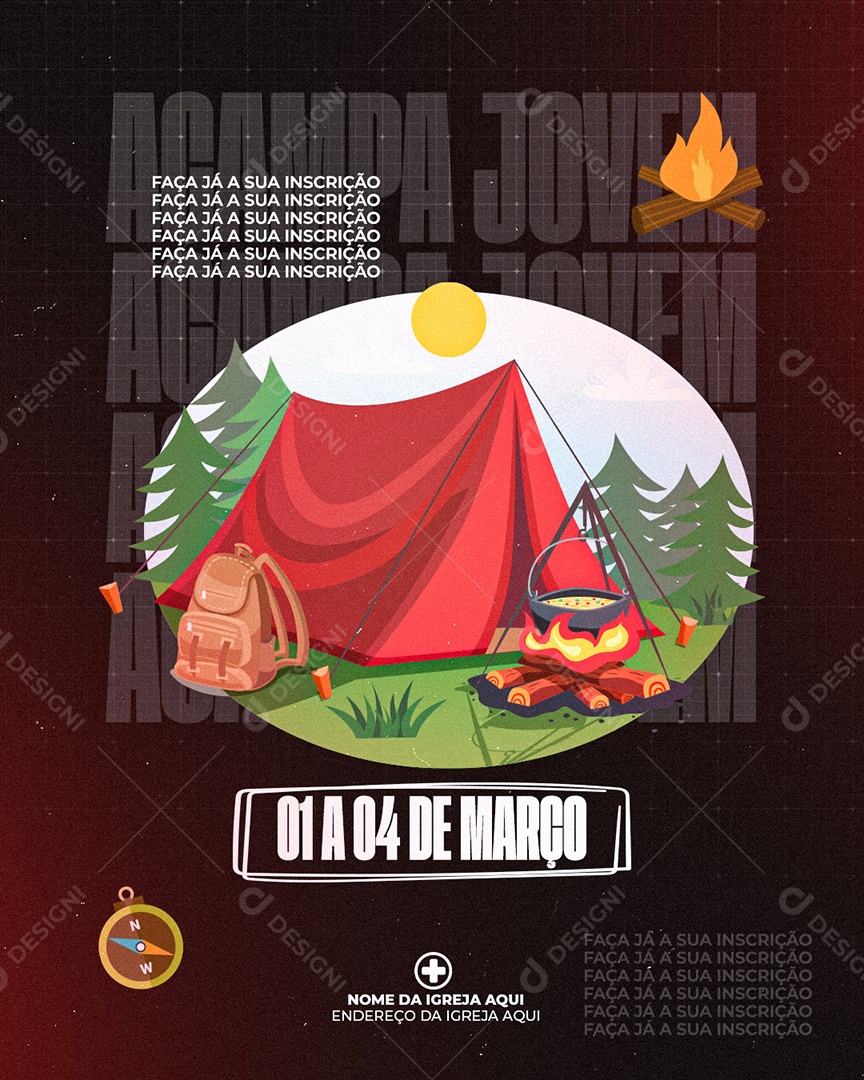 Social Media Acampa Jovem PSD Editável