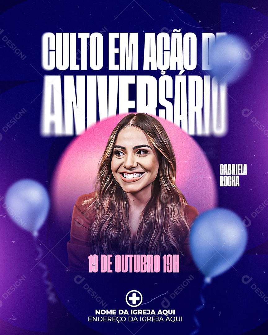 Social Media Aniversário do Pastor PSD Editável