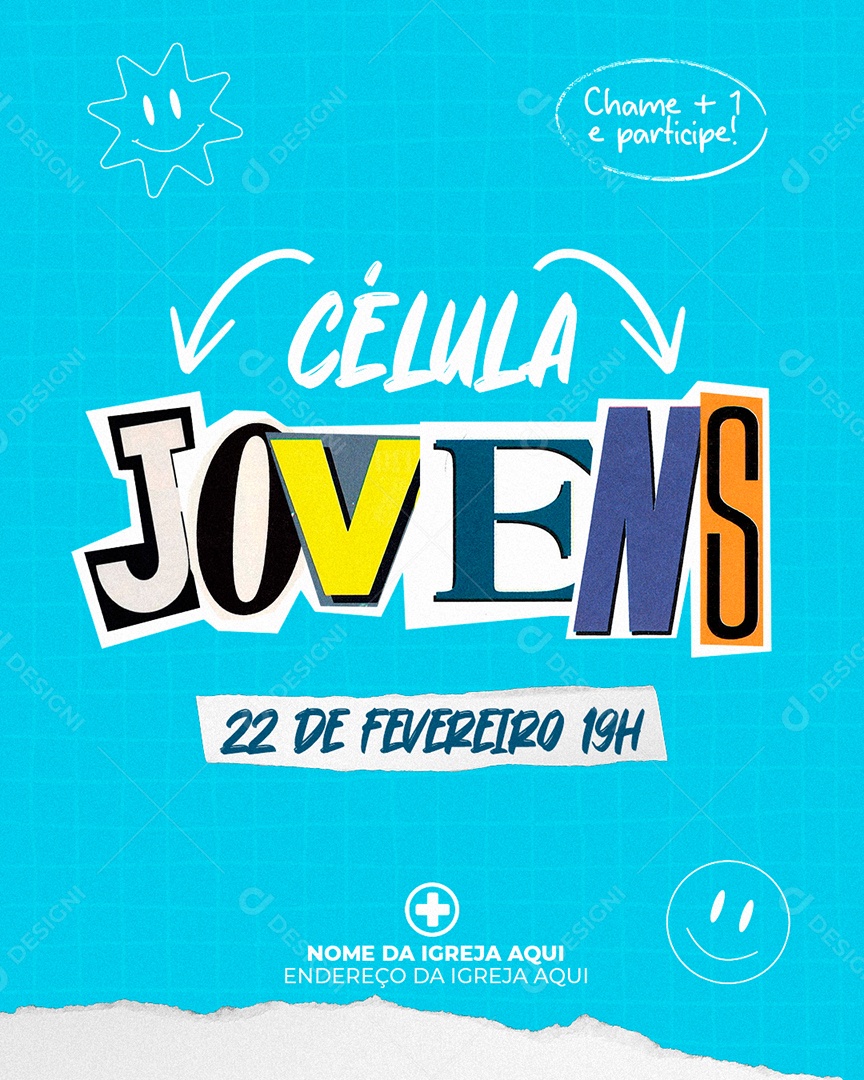 Social Media Célula Jovem PSD Editável