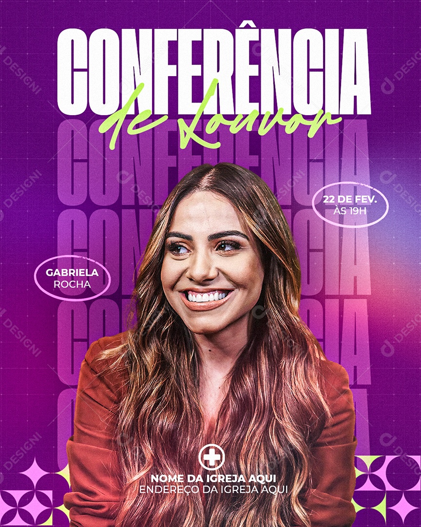 Conferência de Louvor Social Media PSD Editável
