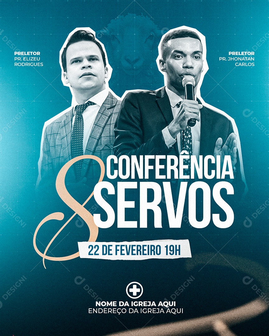 Conferência Servos Social Media PSD Editável