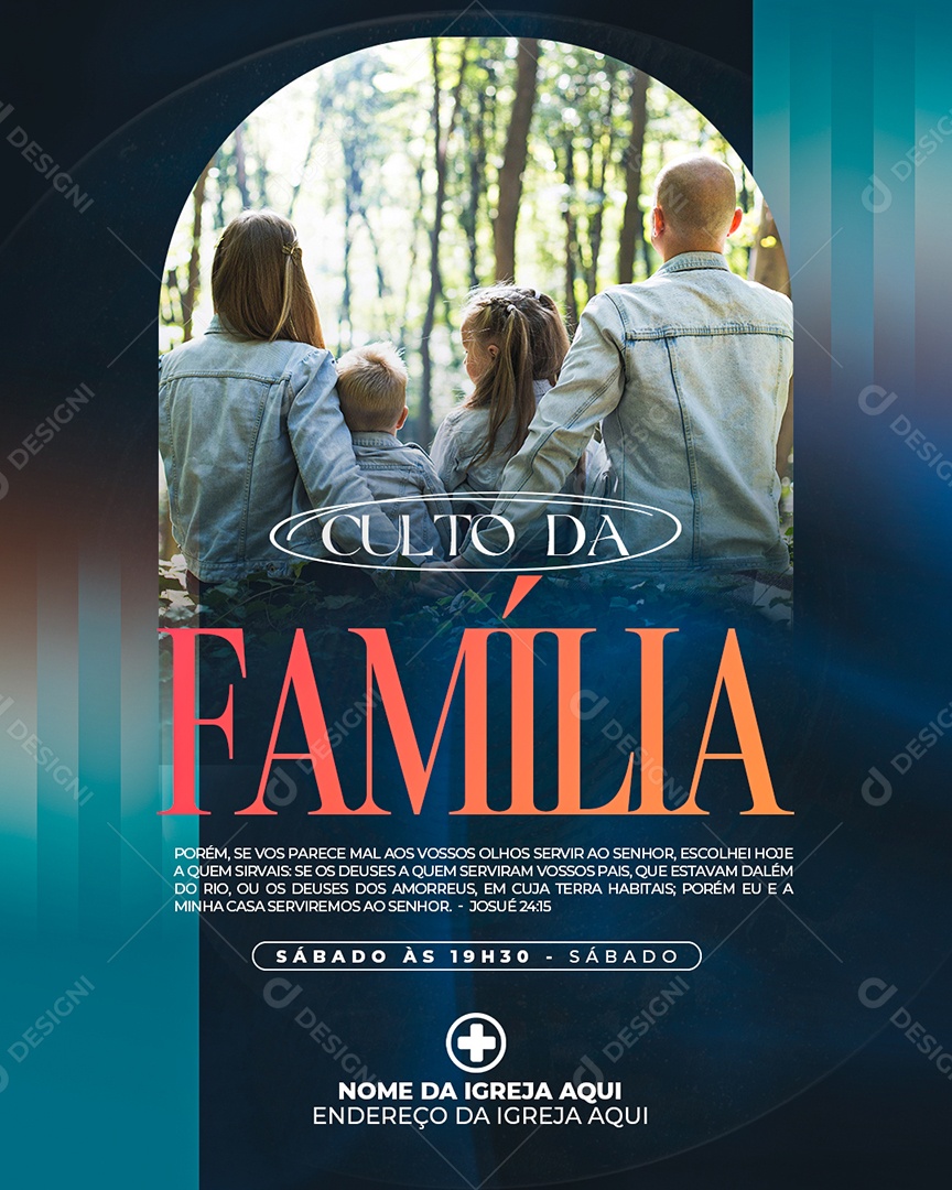Social Media Culto da Familia PSD Editável