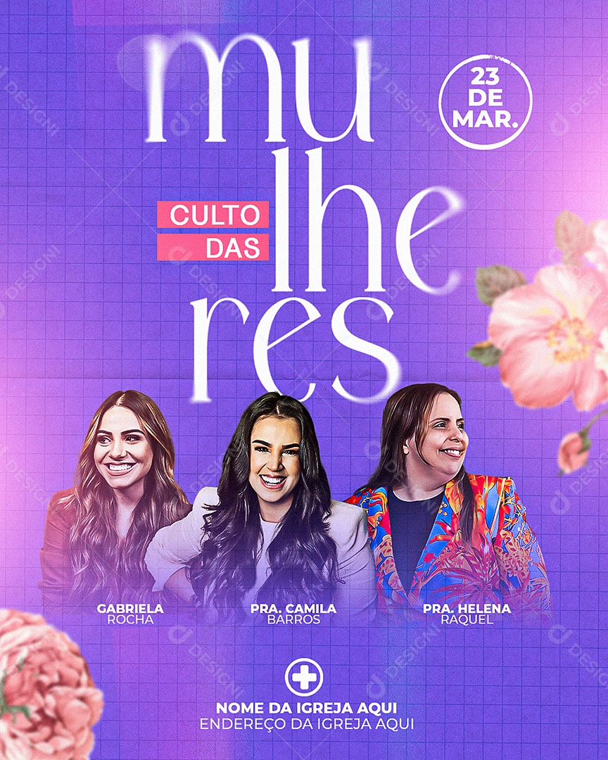 Social Media Culto das Mulheres PSD Editável