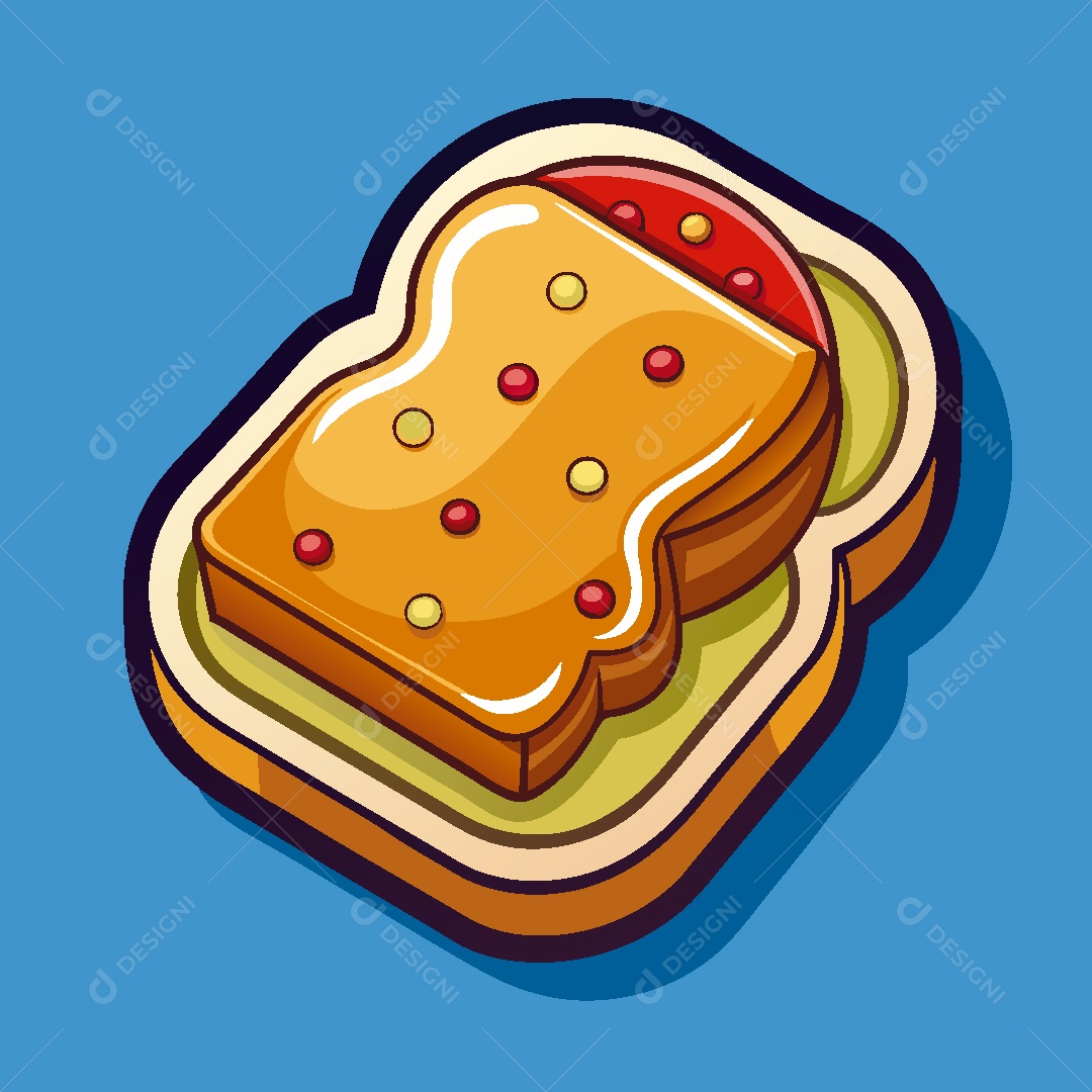 Torrada com Geleia Ilustração Vetor EPS